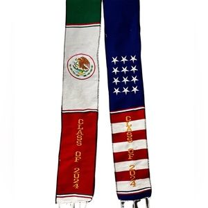 First generation, class of 2024, Mexico & US graduation serape sash or stoles